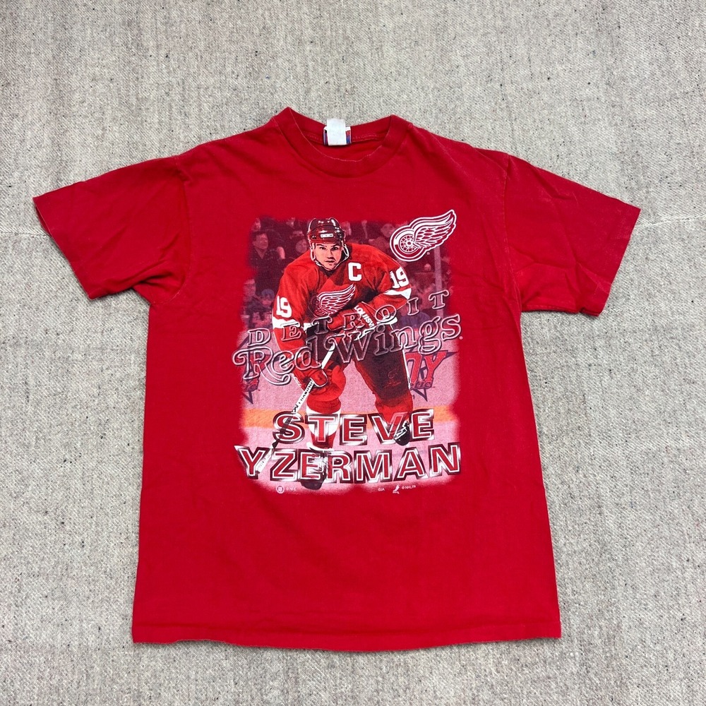 Vintage Steve Yzerman Shirt Mens Large Red 1990s Detroit Red Wings